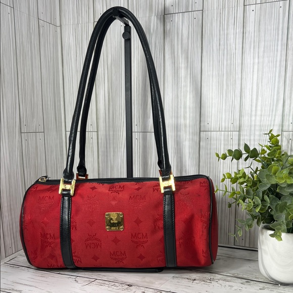 MCM Handbags - MCM Red and Black Shoulder Bag